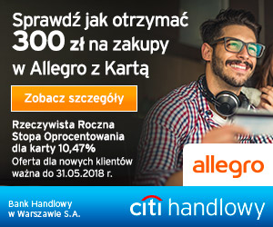 Citi Bank Handlowy - karta kredytowa i voucher 400 zł do Allegro