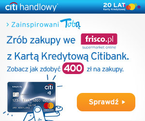 Citibank karta kredytowa i voucher 400 zł do frisco.pl