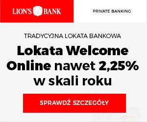 Lion's Bank Lokata WELCOME online, lokata bez konta