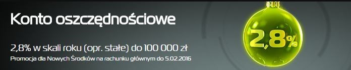 BGŻOptima 2,8% na koncie oszczędnościowym do 2 lutego 2016