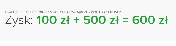 mBank 500 zł MoneyMania 100 zł