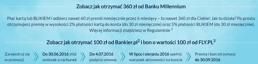 Promocja Bank Millennium do 560 zł premii