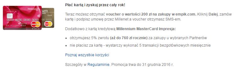 Millennium Impresja empik.com 200 zł
