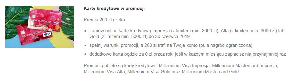 Czerwiec z kartą kredytową Millennium