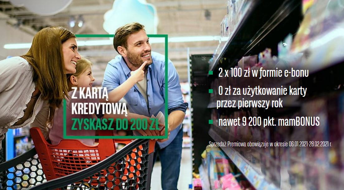 Karta kredytowa BNP Paribas 200 zł do Carrefour