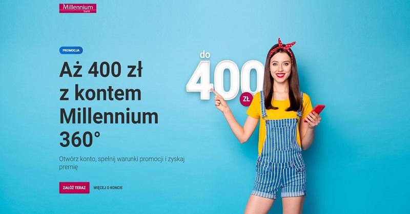 400 zł w wakacyjnej promocji konta Millennium 360°