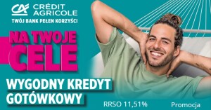 Kredyt gotówkowy Credit Agricole w promocji Łap za gotówkę na wiosnę z prowizją 0%