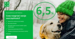 Velobank lokata dla Aktywnych aż ⚡6,5% na 6 miesięcy